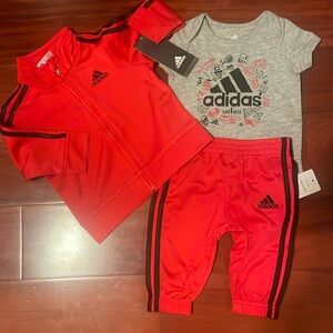 NEW ADIDAS 3 PIECE BABY TRACKSUIT OUTFIT SET